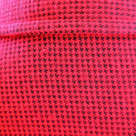 Karen Scott Zip Up Jacket Size:L Color:Red Houndstooth - Picture 3 of 8